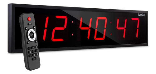 Ivation Reloj Led Digital De 60cm Con MĂșltiples Funciones Estructura Rojo