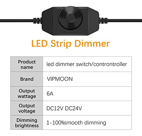 Interruptor De Intensidad De Luz Led Vipmoon, 3 Unidades, 12