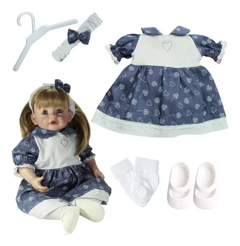 ROUPA Vestido Conjunto para Boneca Tipo Bebê Reborn (BONECA NÃO INCLUSA)