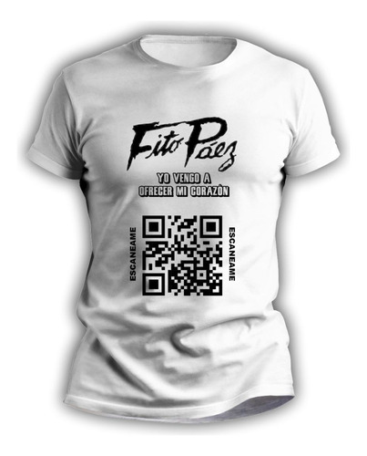 Remera Rockera Hombre Mujer Qr Personalizado  Fito Páez 4031