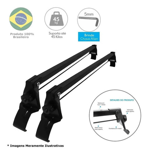 Rack Teto + 2 Elasticos Polo Sedan 4 Portas 2005 A 2012