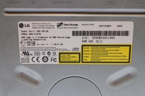 Grabadora De Dvd Lg Interna Gsa-4167b Super-multi 16x E-ide Ide/atapi