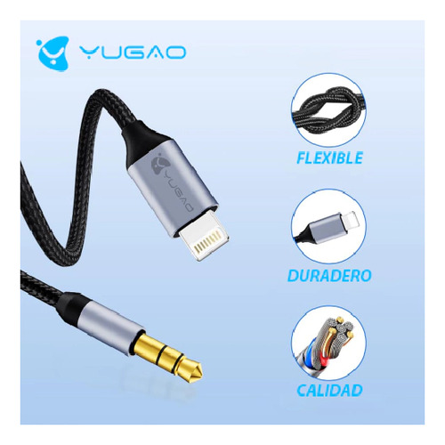 Cable Audio 3.5mm Macho Compatible Para Iphone 7 A 14 Y Ipad