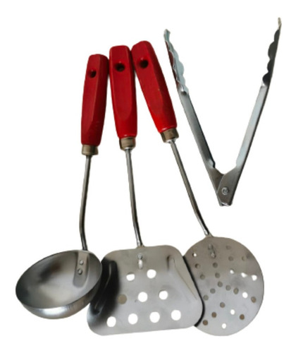 Juguetes Cocina Volteador Cucharón Pinza Chef Cocinita 4pz