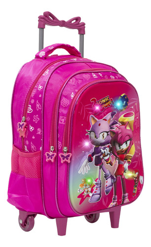 Mochila Escolar Toys 2u Bolsa, Passeio, Juvenil, Resistente Cor Rosa  Design Amy Rose 25l