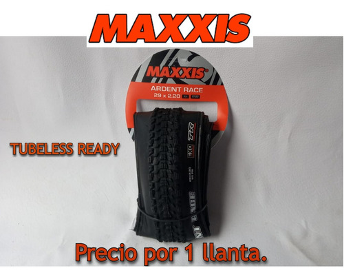 Imagen 1 de 10 de Llanta  Maxxis Ardent Race 29*2.20 Tubeless Ready/ E X O