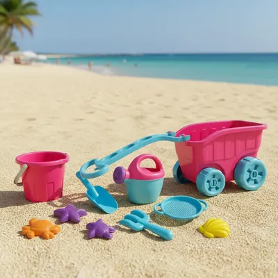 Diver Carriola Pink Praia Infantil Carrinho Regador Rastelo