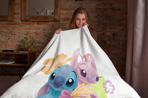 Jogo De Cama 2 Pç Branco Lilo & Stitch Com Ou Sem Elástico Desenho Do Tecido Lençol Com Elástico