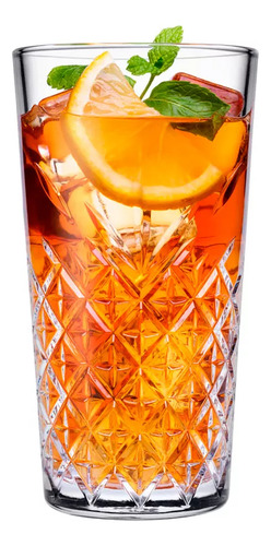 Set X6 Vaso Alto Vidrio Pasabahce Timeless Labrado 360 Cc Color Transparente