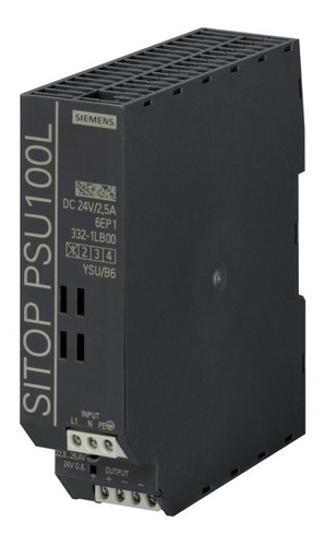 Power Supply Sitop Psu100l 24v 2.5a Siemens 6ep1332-1lb00