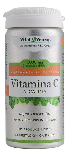 Vitamina C Alcalina 1000 Mg Sin Acidez Sistema Inmune 60 Cap