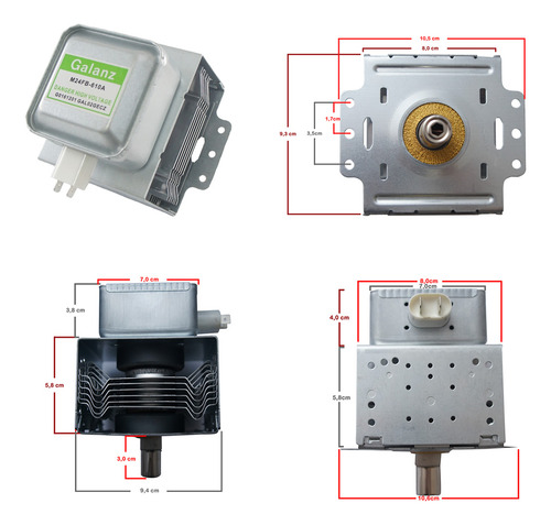 Magnetron Para Microondas M24fb-610a = M24fc-610a 3 Furos
