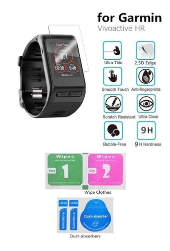 Imagen 1 de 1 de Vidrio Templado Para Reloj Smartwatch Garmin Vivoactive Hr