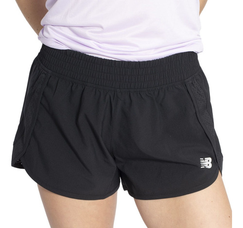 Short New Balance Accelerate Stretch Core 3 Negro Gris Mujer