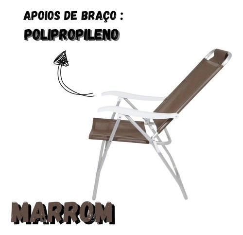 Cadeira De Praia Reclinável Prosa Em Alumínio Marrom Bel