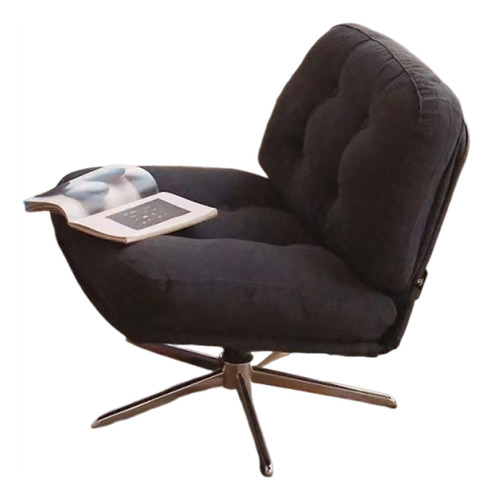 Silla Individual Elegante Con Rotación De 360 Grados Salas Negro