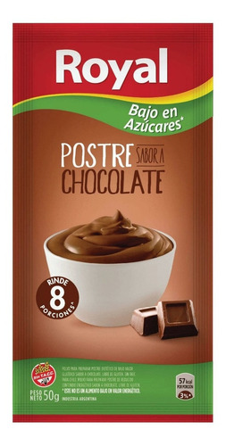 Postre Royal Light Chocolate X 6 Sobres X 50 Gr