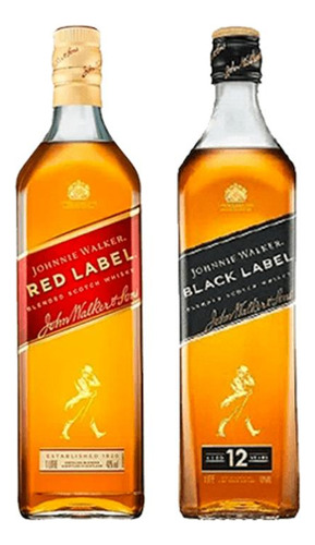 Combo 1 Whisky Jw Red Label 1l + 1 Whisky Jw Black Label 1l