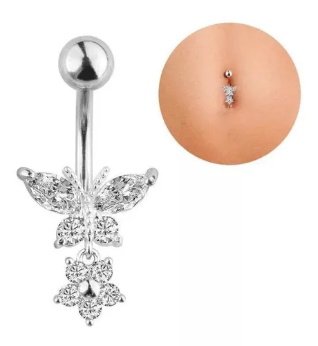 Piercing Fake Orelha Cartilagem Borboleta zircônia Prata 925