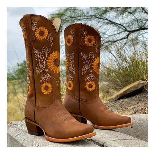 Botas vaqueras para mujer bordadas on sale