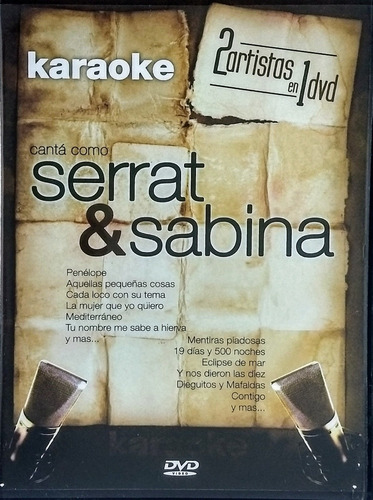 Karaoke Dvd Nuevo Con Temas De Serrat & Sabina Con 21 Temas