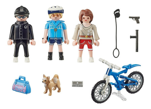 Imagen 3 de 7 de Playmobil 70573 City Action Bici Policial Persecucion Ladron