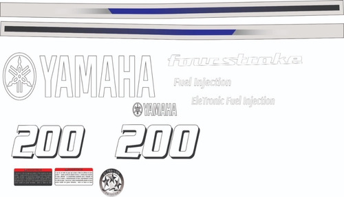 Adesivo Faixa Motor De Popa Yamaha 200 Hp Four Stroke