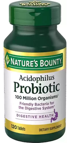 Probiotic Acidophilus 100 Millones De Lactobacillus 120 Tabs