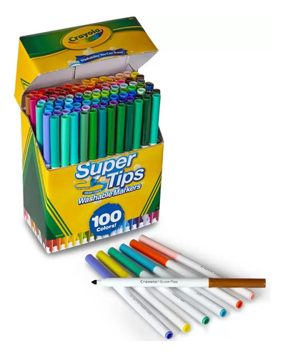 Marcadores Lavables Super Tips Crayola 100pzs