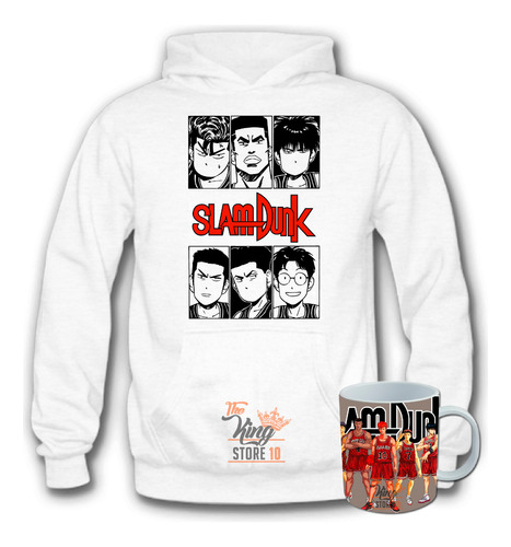 Poleron + Taza, Personajes Slam Dunk, Shohoku, Basketball, Anime / The King Store