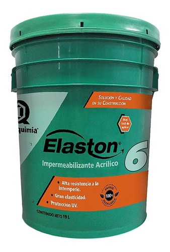 Imagen 1 de 7 de Impermeabilizante Acrílico 6 Años Elaston / Blanco / 19 Lt -