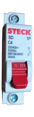 Interruptor Termomagnético Steck 1 Polo 4 Amp 3ka Curva C