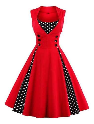 Oferta Especial Vestido Mujer Costura 50 Retro Estilo