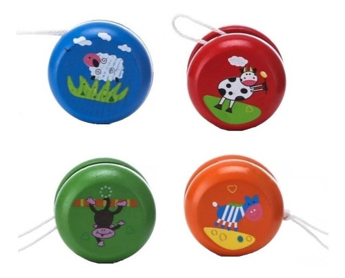 Yoyo De Madera Para Niños Juguete Clasico Yoyo Madera Pack 4