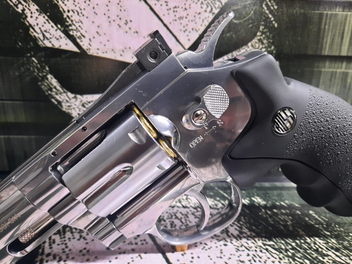 Imagem 3 de 9 de Airgun Pistola Revólver Rossi Cromado 708s 2 Polegadas Novas