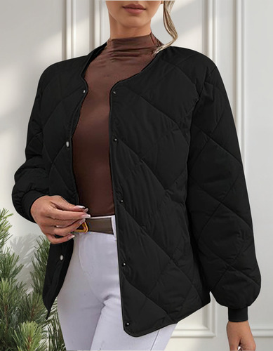 Abrigo De Manga Larga Con Botones Lisos Para Mujer, Blusa Ex
