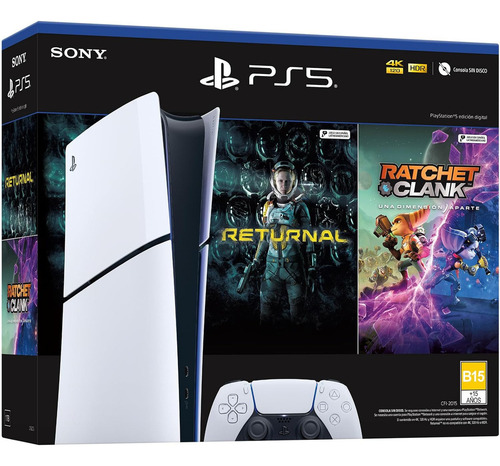 Sony Playstation 5 Slim Digital 1tb Bundle Con 2 Juegos Blanco