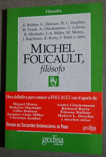 Michel Foucault Filósofo, Deleuze / Miller, Ed. Gedisa