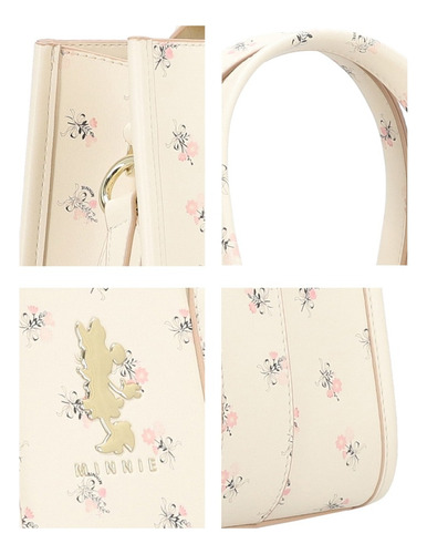 Bolsa De Mano Para Mujer Minnie W Capsule Beige Hbnishi4cw Acabado De Los Herrajes Oro Diseño De La Tela Gráfico
