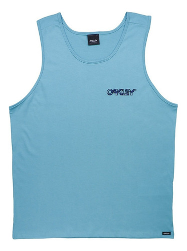 Camiseta Regata Oakley Tank Logo Camuflado Azul Claro