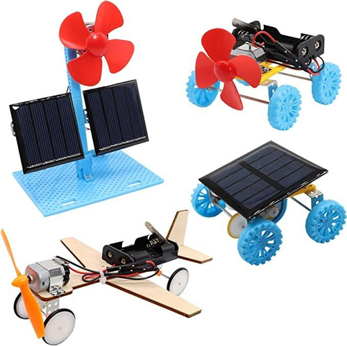 Kit De Energía Solar 4 En 1 Y Motor Eléctrico Stem, Proye.