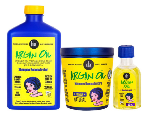 Shampoo + Mascara + Serum Argan Oil Pequeño Lola Cosmetics