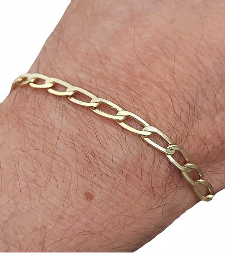 Pulseira De Ouro 18k Masculina Elo Longo 3.5gr 20cm + Brinde