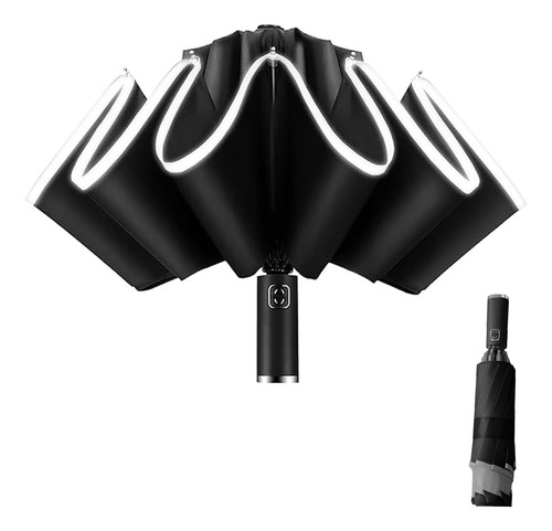 Paraguas Plegable Inverso Automático Con Tiras Reflectantes