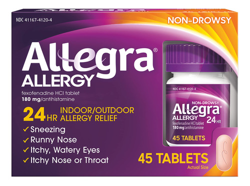 Allegra Allergy 24 Hour Tablets 180 Mg 45 Tablets