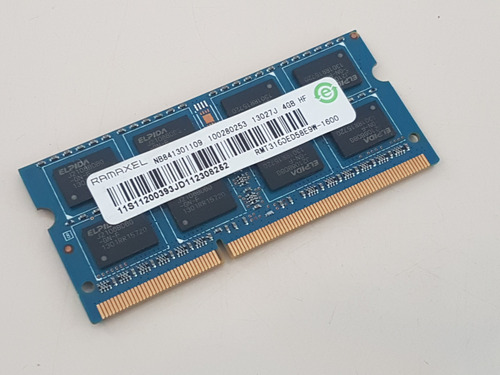 Memória Rmt3160ed58e9w 4gb Pc3-12800 Ddr3-1600mhz P/notebook