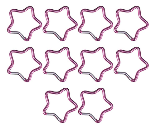 10x Mosquetón En Forma De Estrella De Cinco Rosa Claro