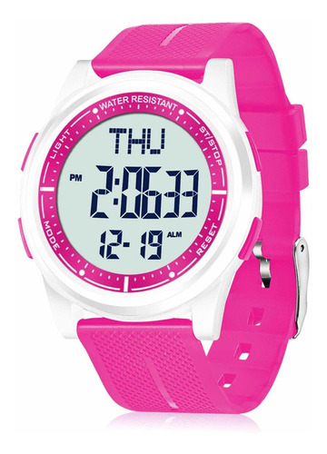 Reloj Mujer Beeasy Aw02 Cuarzo Pulso Rosado En Poliuretano