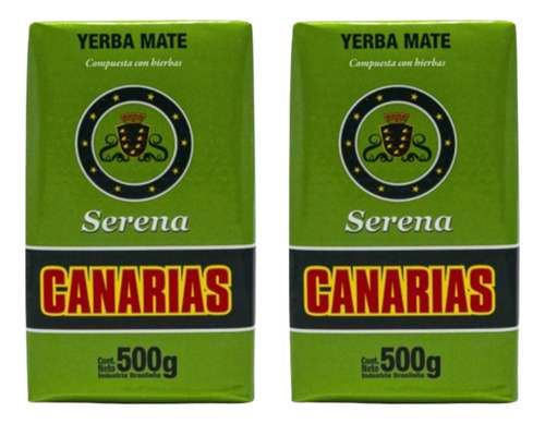 Kit 2 Erva Mate Chimarrão Canarias Serena 500gr Uruguaia Importada Yerba Mate Composta