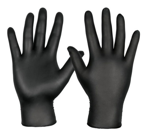 Guantes De Nitrilo Color Negro Talle M X 100